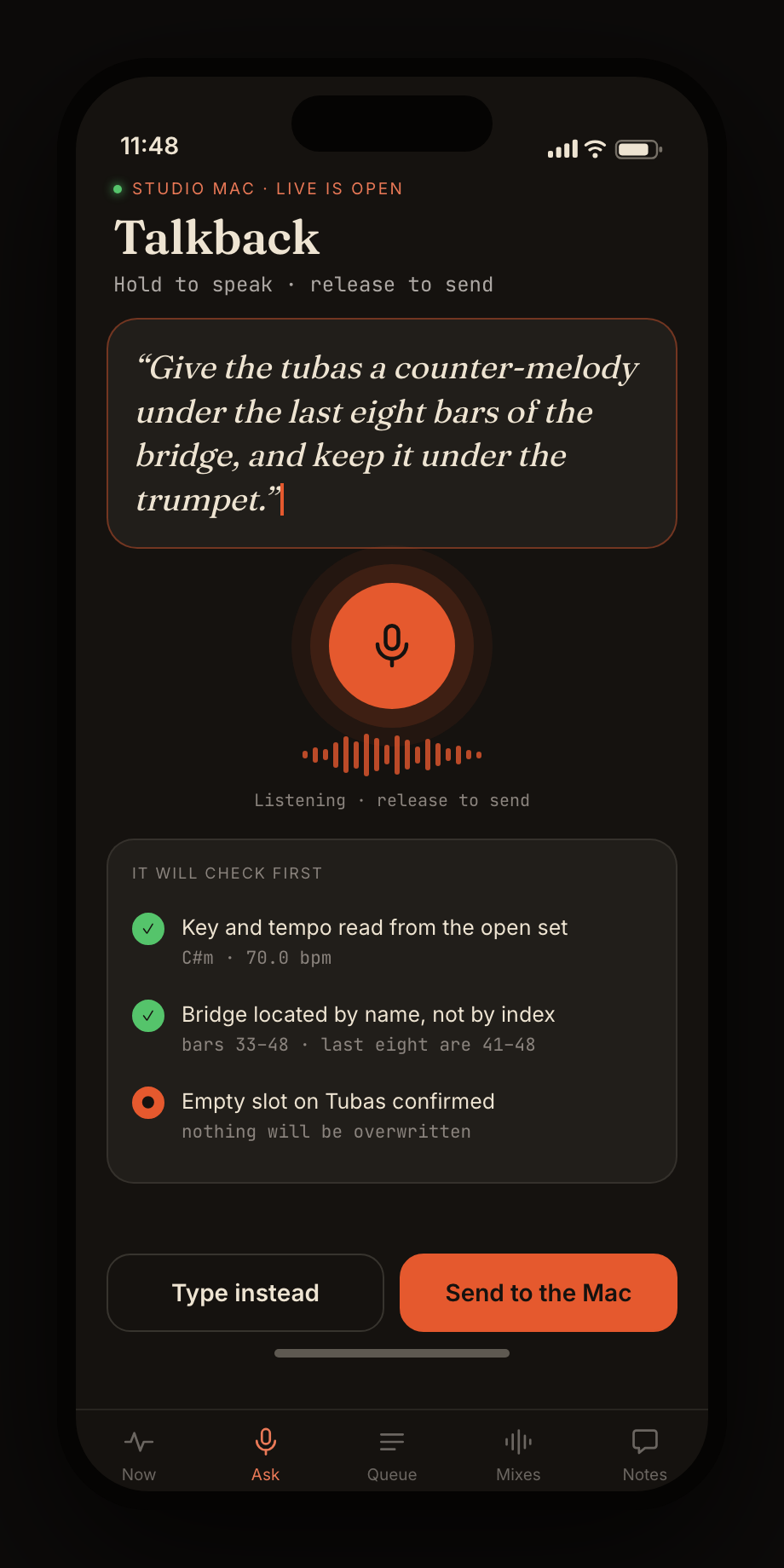 MaestroGnome iPhone companion for producer requests