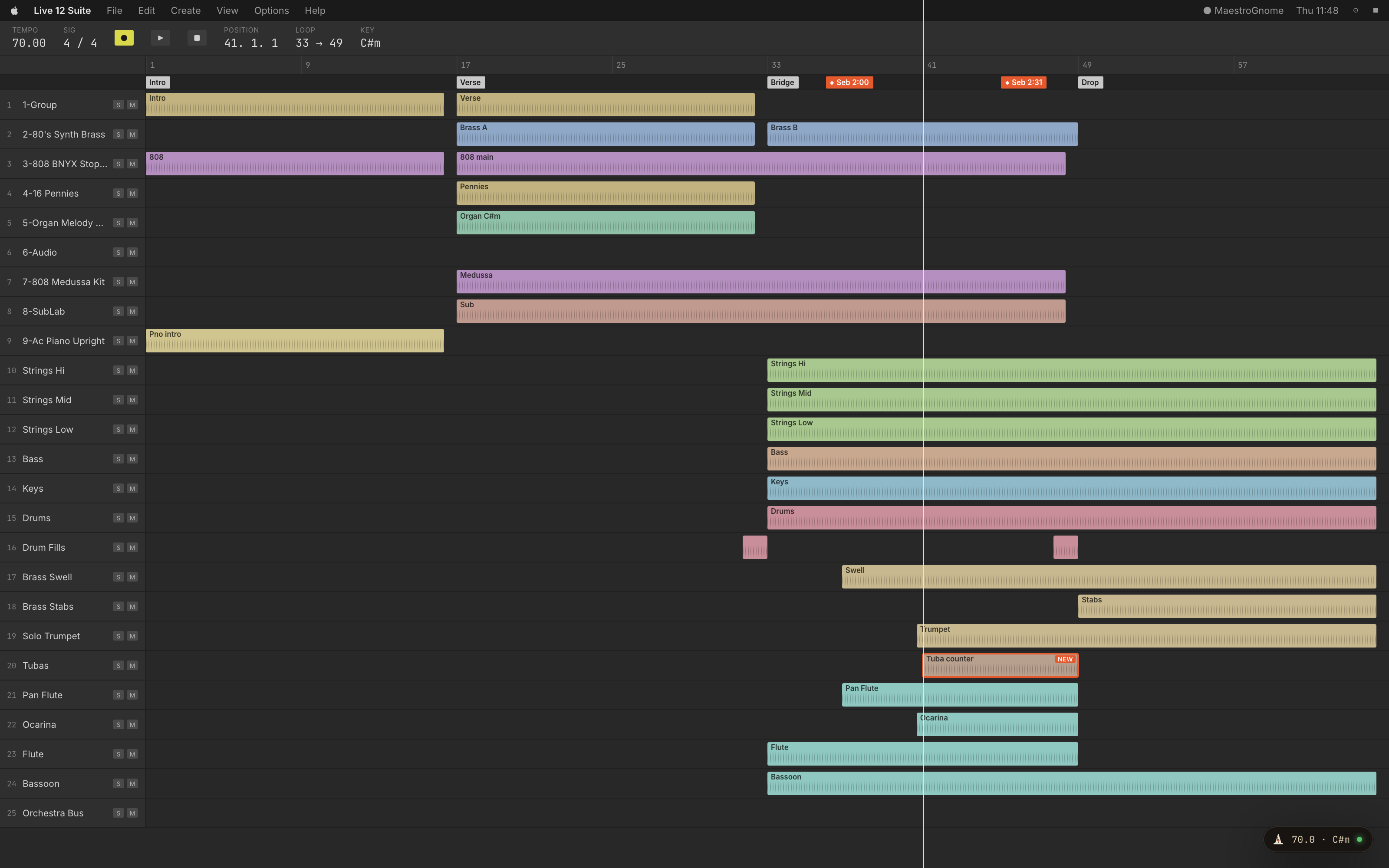 Client notes synchronized back into a production session